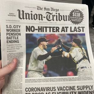 San Diego Union Tribune (Padres no hitter)